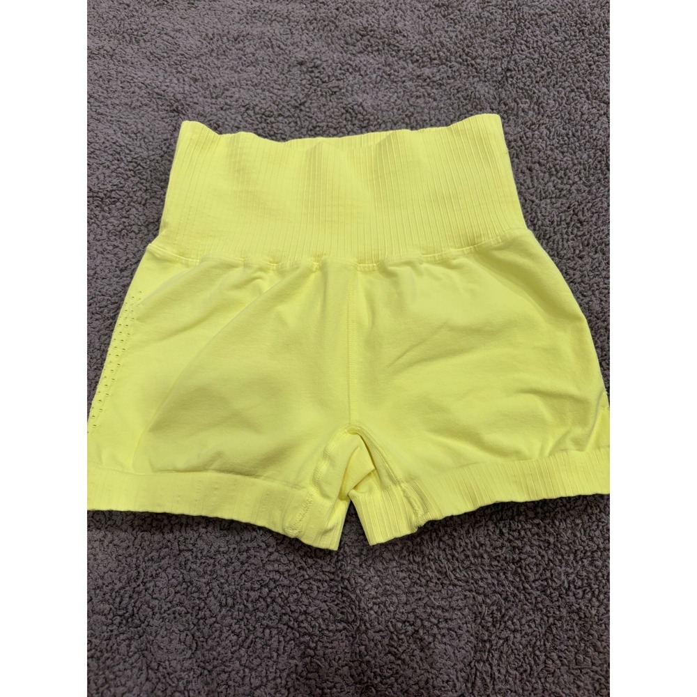 Free People Movement x The Class Neon Yellow Seamless High Waist bike Short XS/S